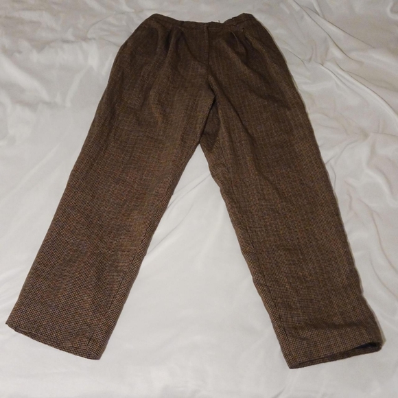 David N Women's Brown  Pants Houndstooth Tweed - Picture 3 of 5
